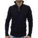 Pull pour homme avec col camionneur couleur noire petit prix 19.90 €