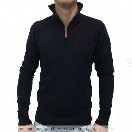 Pull pour homme avec col camionneur couleur noire petit prix 19.90 €