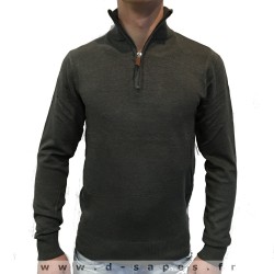 Pull pour homme avec col camionneur couleur noire petit prix 19.90 €