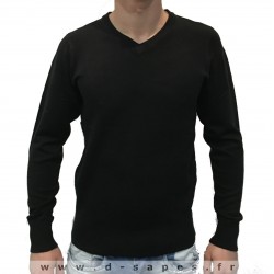 Pull pour homme avec col v couleur noire petit prix 19.90 €