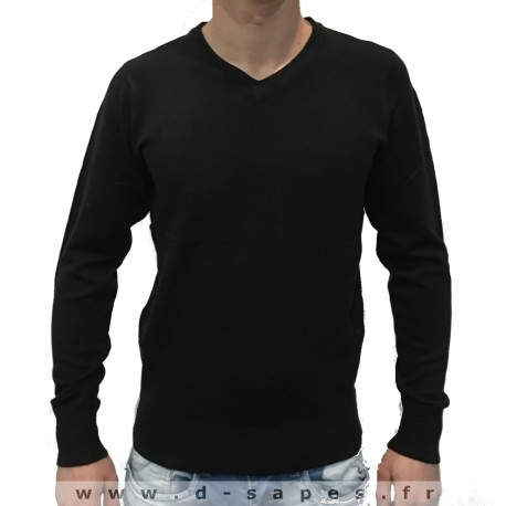 Pull pour homme avec col v couleur noire petit prix 19.90 €