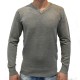 Pull pour homme avec col v couleur gris petit prix 19.90 €